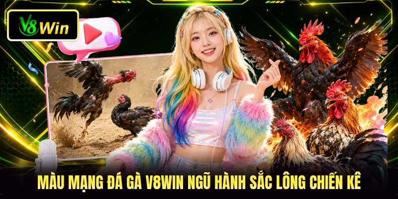 Màu mạng đá gà V8WIN ngũ hành sắc lông chiến kê